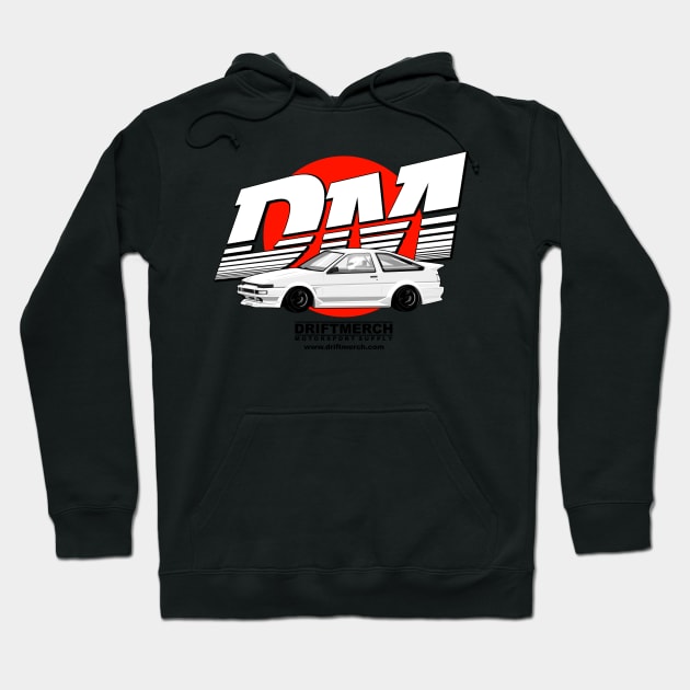 Drift Merch Motorsport Supply DM Logo AE86 with Japan Flag - Light Hoodie by driftmerch